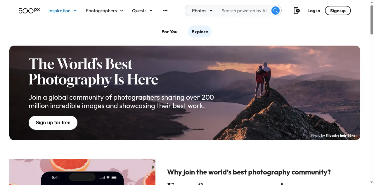 Preview of 500px.com