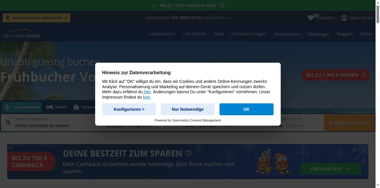 Preview of ab-in-den-urlaub.de