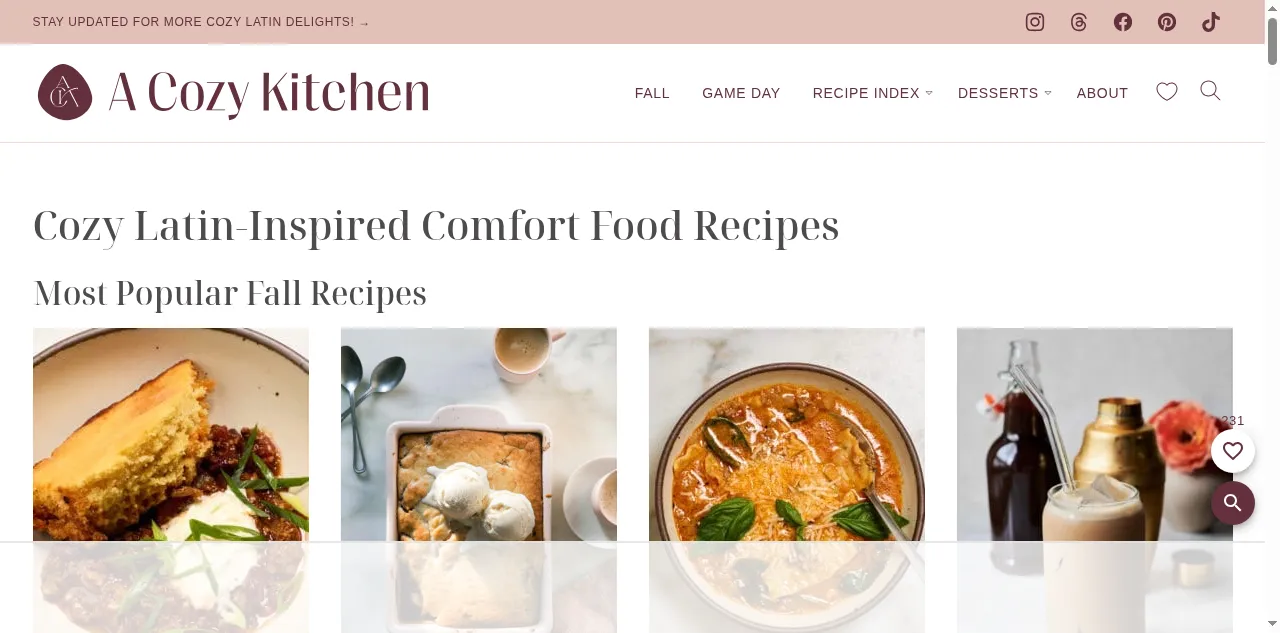 Preview of acozykitchen.com