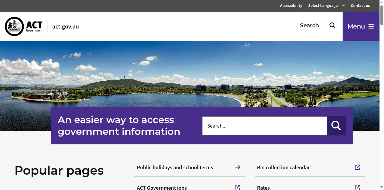 Preview of act.gov.au