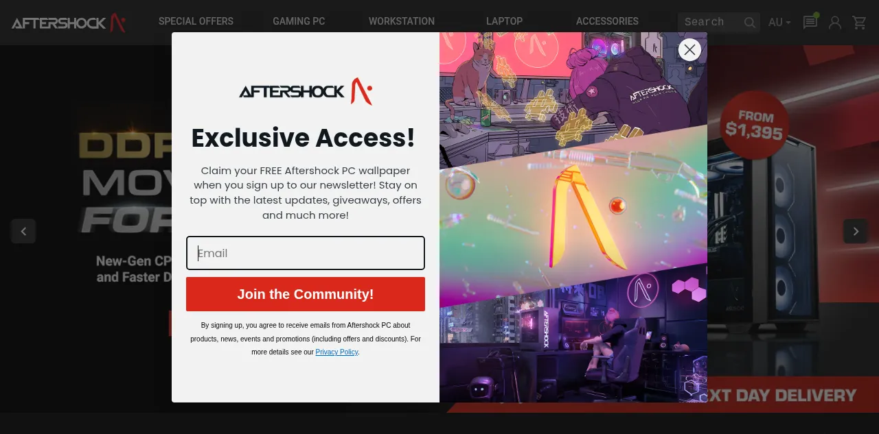Preview of aftershockpc.com.au