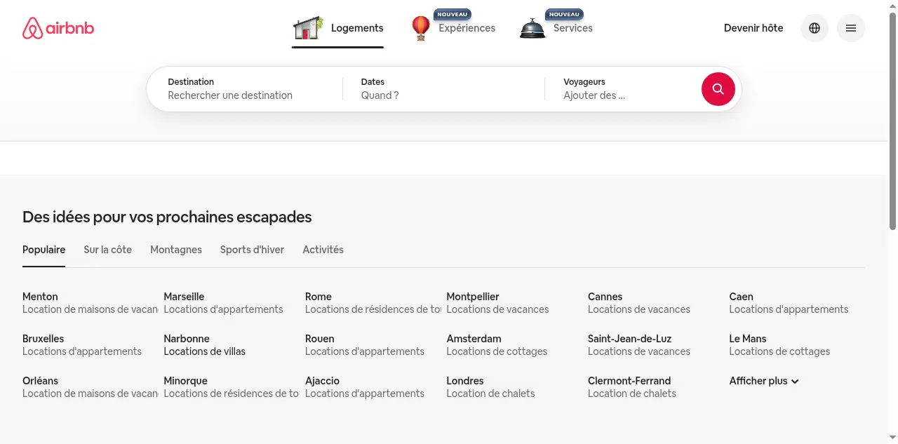 Preview of airbnb.fr