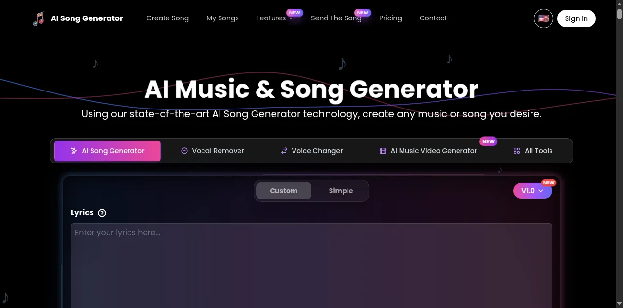 Preview of aisonggenerator.io