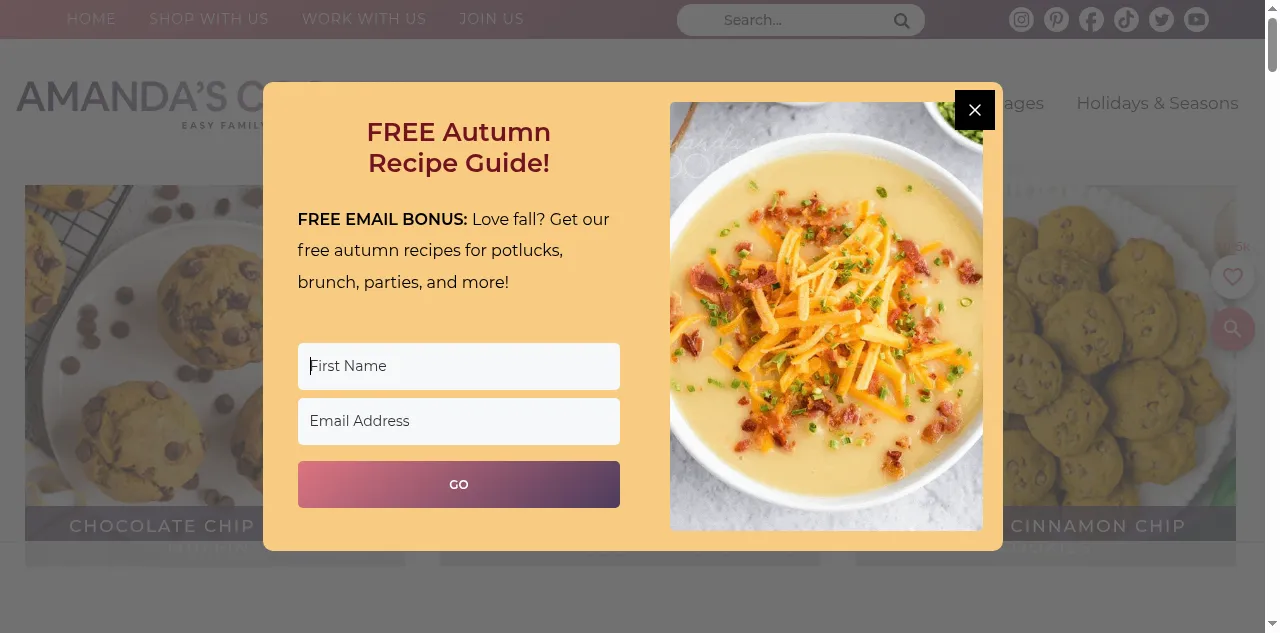 Preview of amandascookin.com