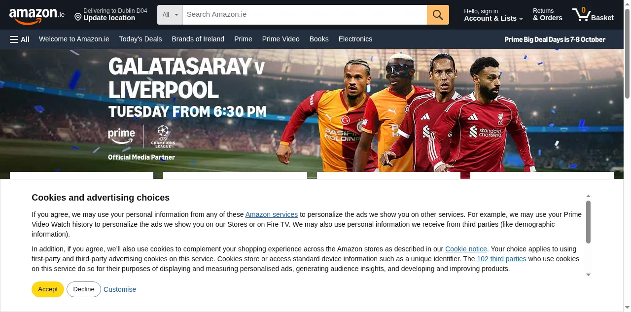 Preview of amazon.ie