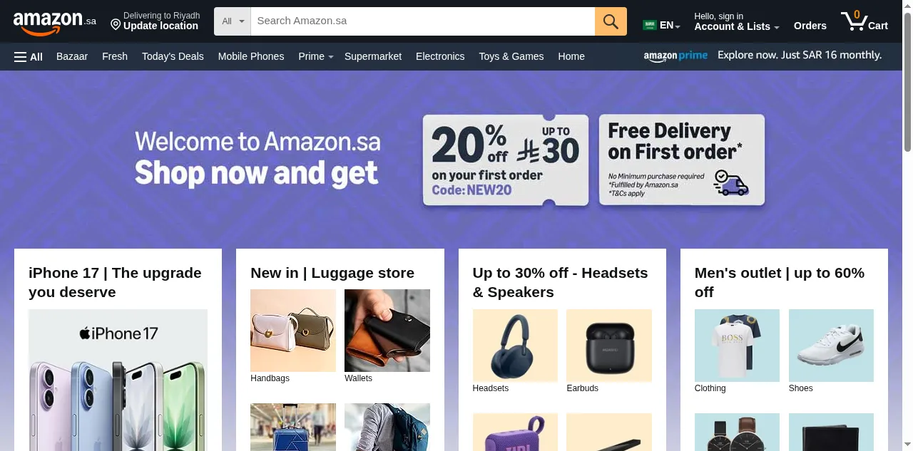 Preview of amazon.sa