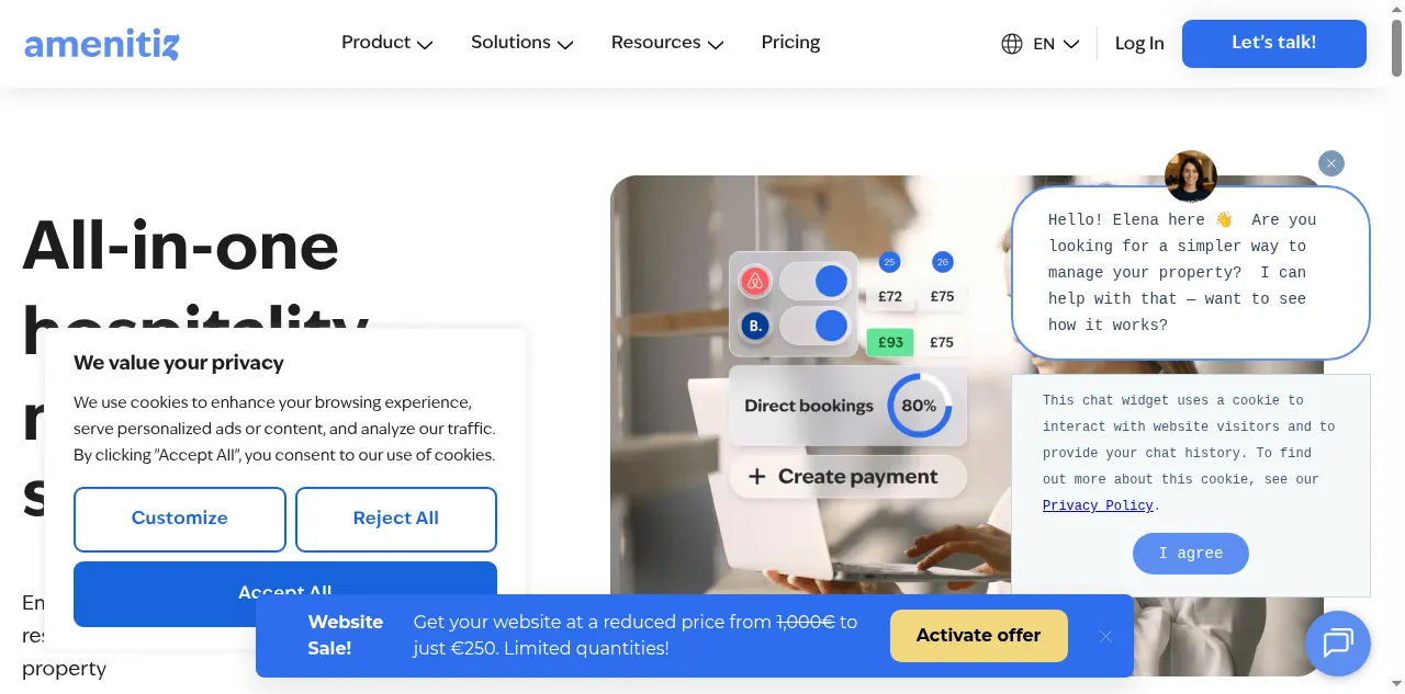 Preview of amenitiz.io