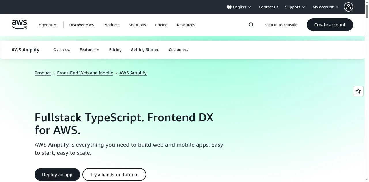 Preview of amplify.aws