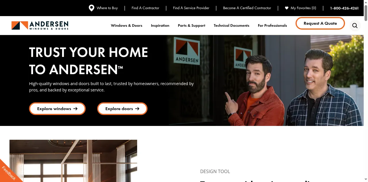 Preview of andersenwindows.com