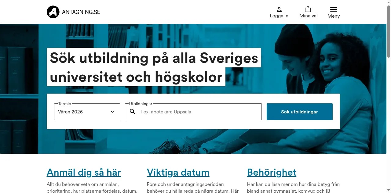 Preview of antagning.se