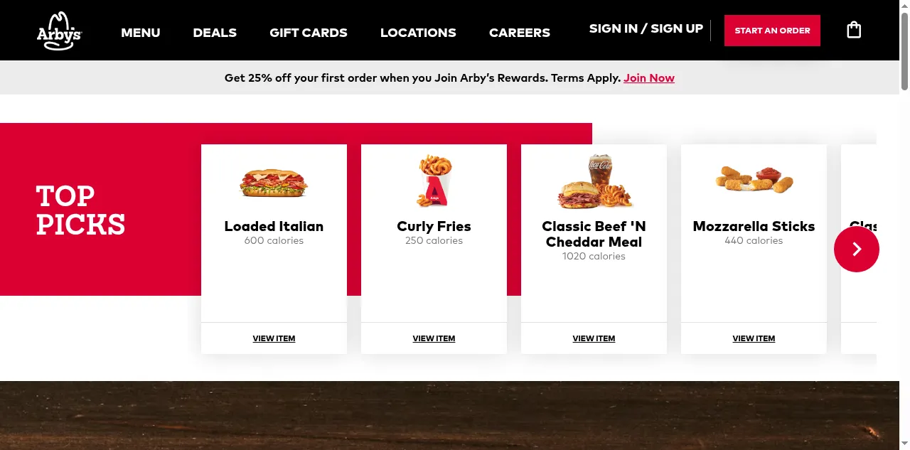 Preview of arbys.com