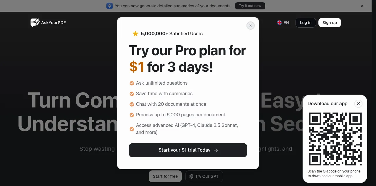Preview of askyourpdf.com