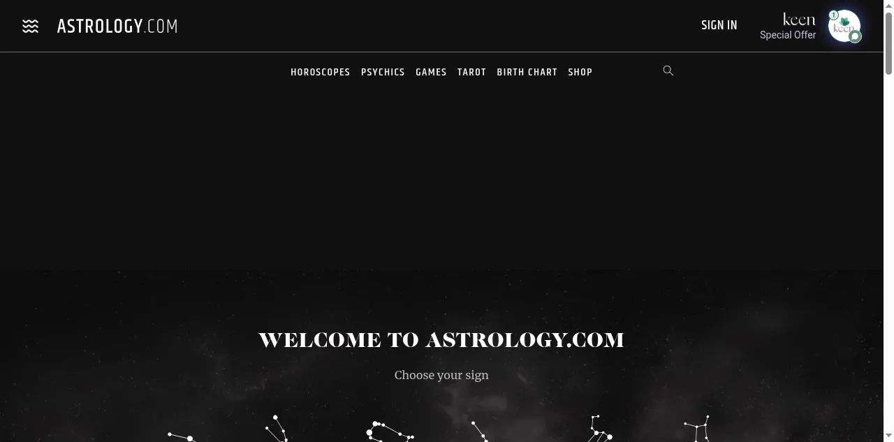 Preview of astrology.com