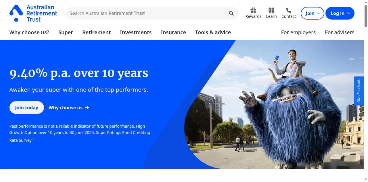 Preview of australianretirementtrust.com.au