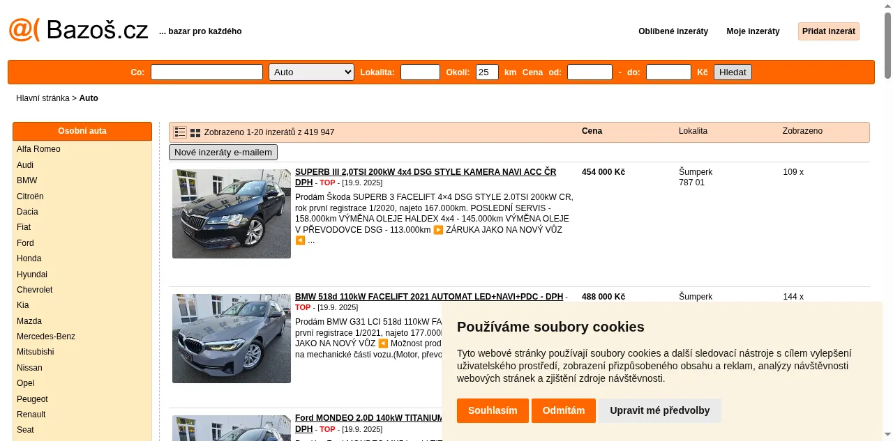 Preview of auto.bazos.cz