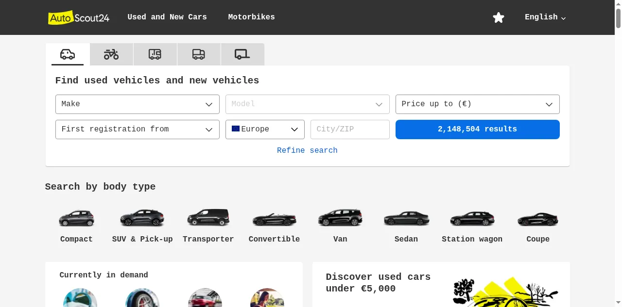 Preview of autoscout24.com