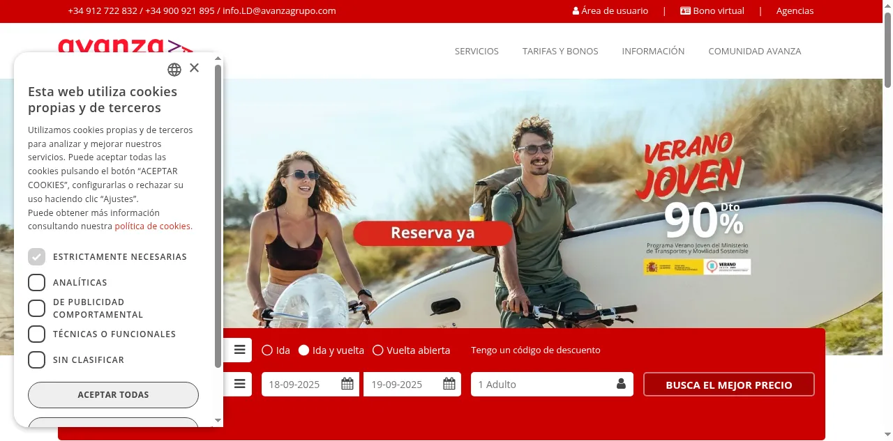 Preview of avanzabus.com