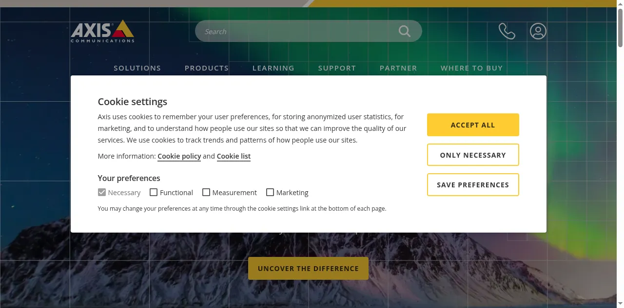 Preview of axis.com