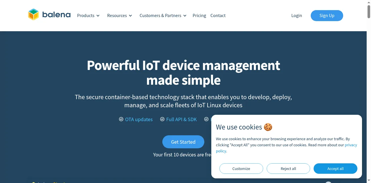 Preview of balena.io