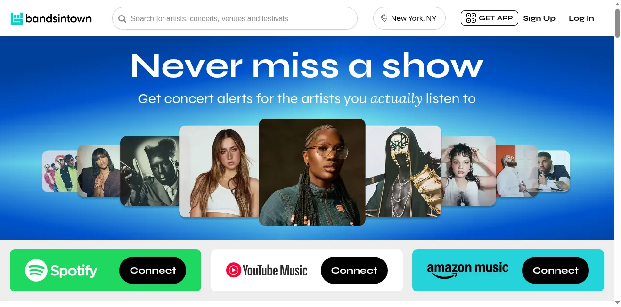 Preview of bandsintown.com