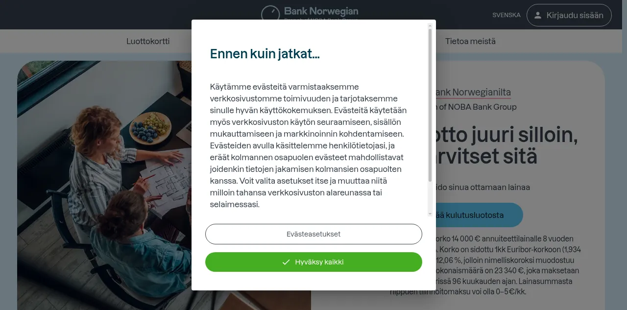 Preview of banknorwegian.fi