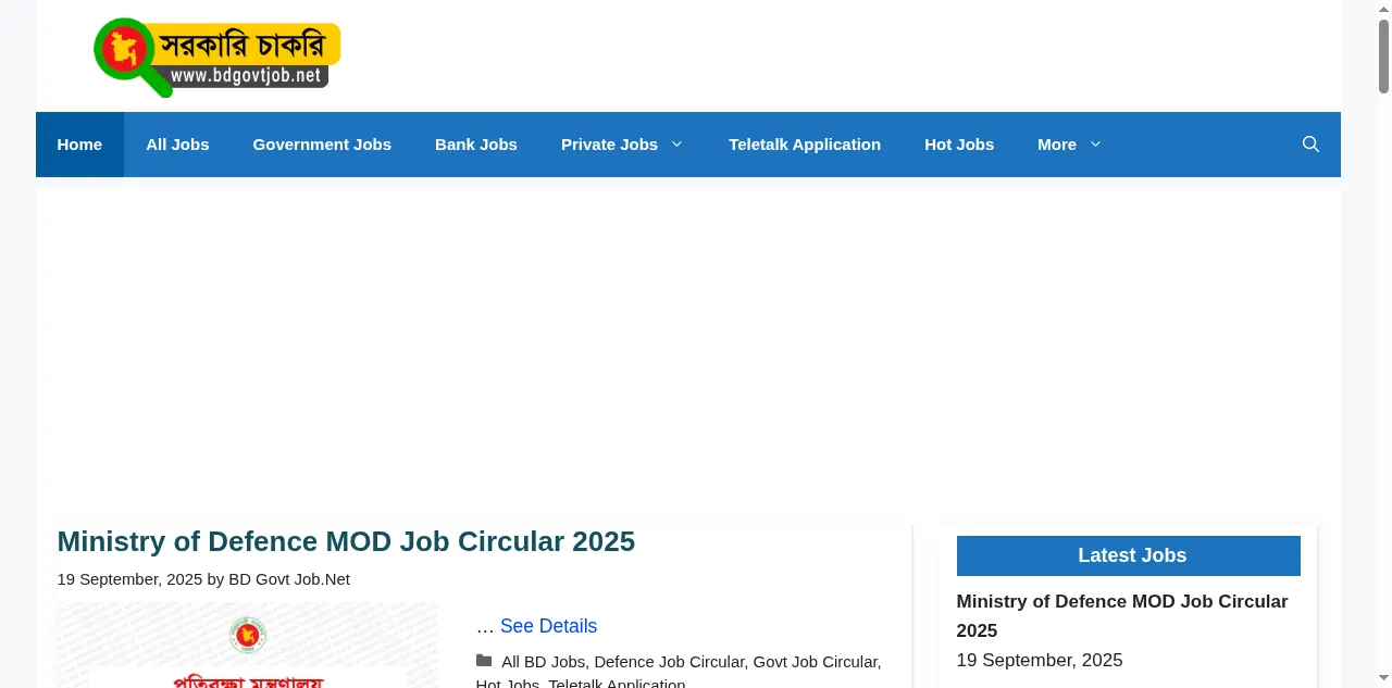 Preview of bdgovtjob.net