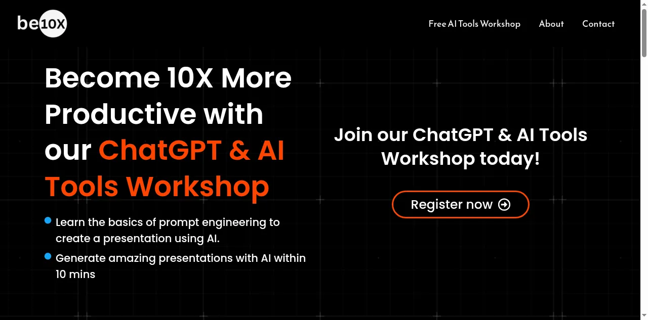 Preview of be10x.ai