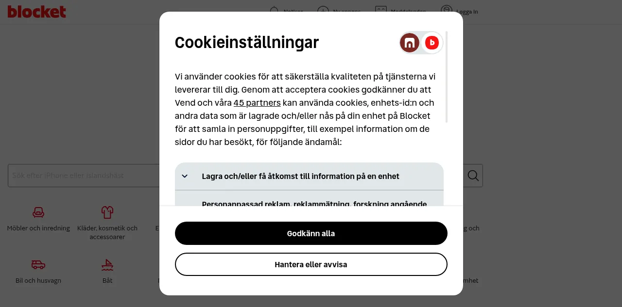 Preview of blocket.se