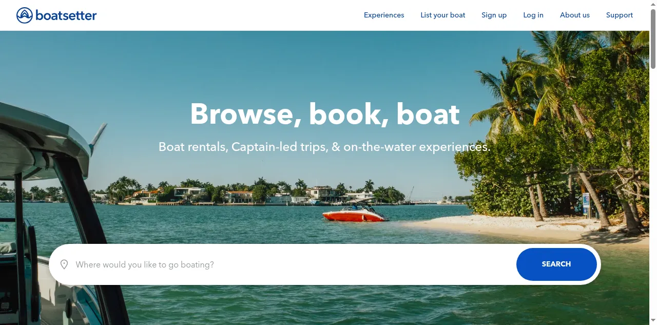 Preview of boatsetter.com