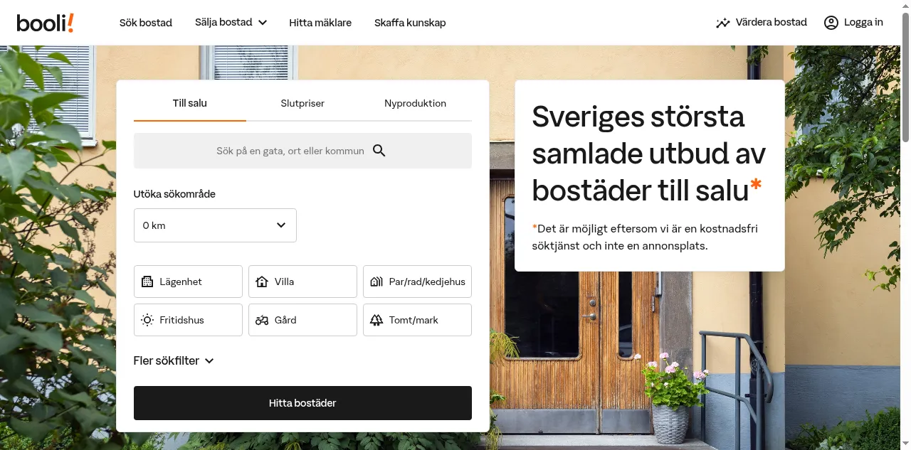Preview of booli.se