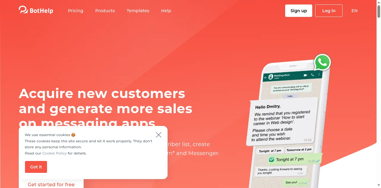 Preview of bothelp.io