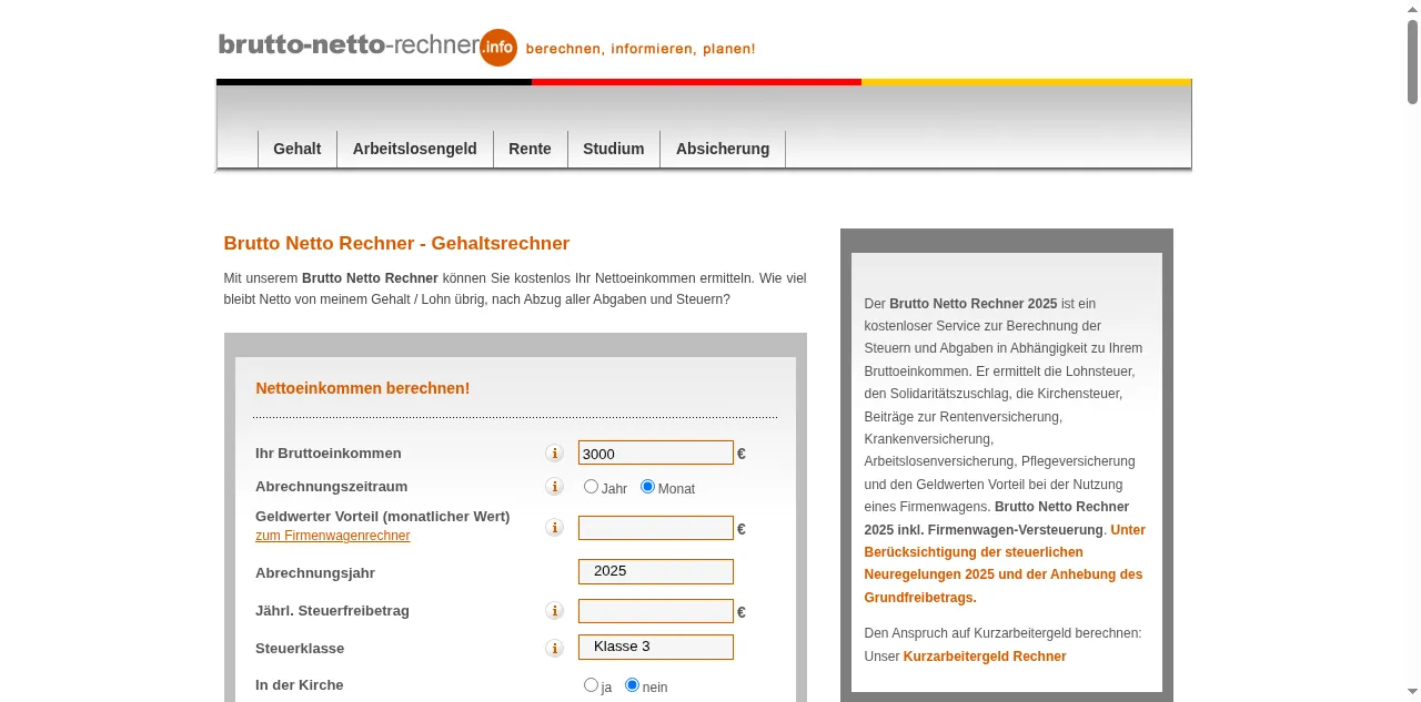 Preview of brutto-netto-rechner.info