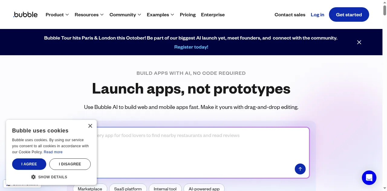 Preview of bubbleapps.io