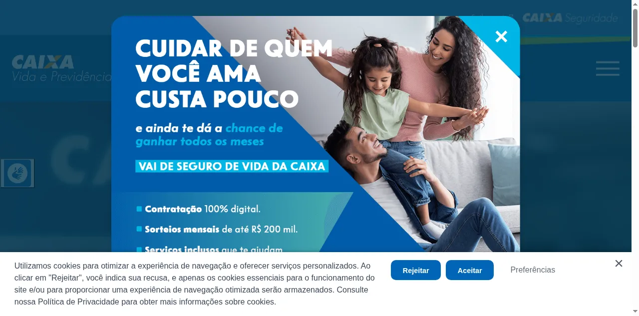 Preview of caixavidaeprevidencia.com.br