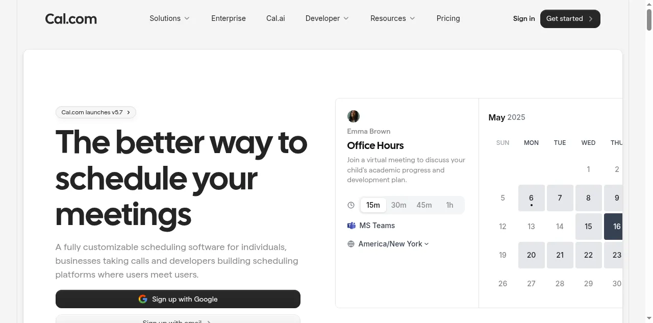 Preview of cal.com