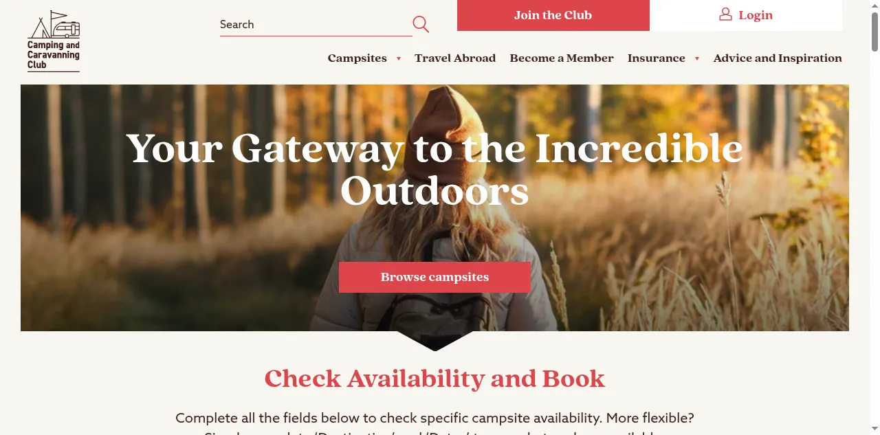 Preview of campingandcaravanningclub.co.uk