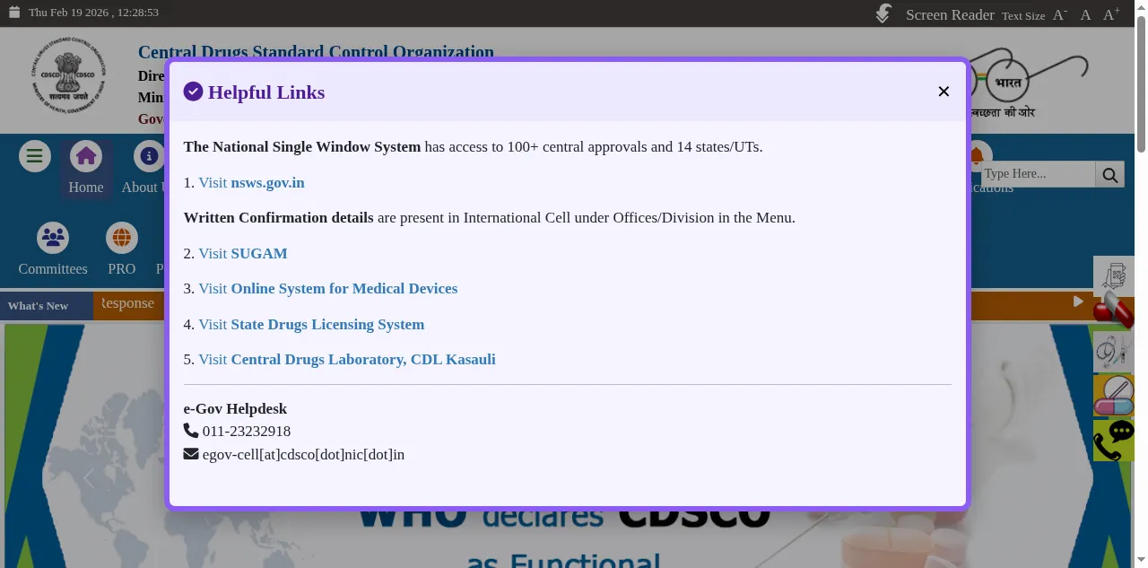 Preview of cdsco.gov.in