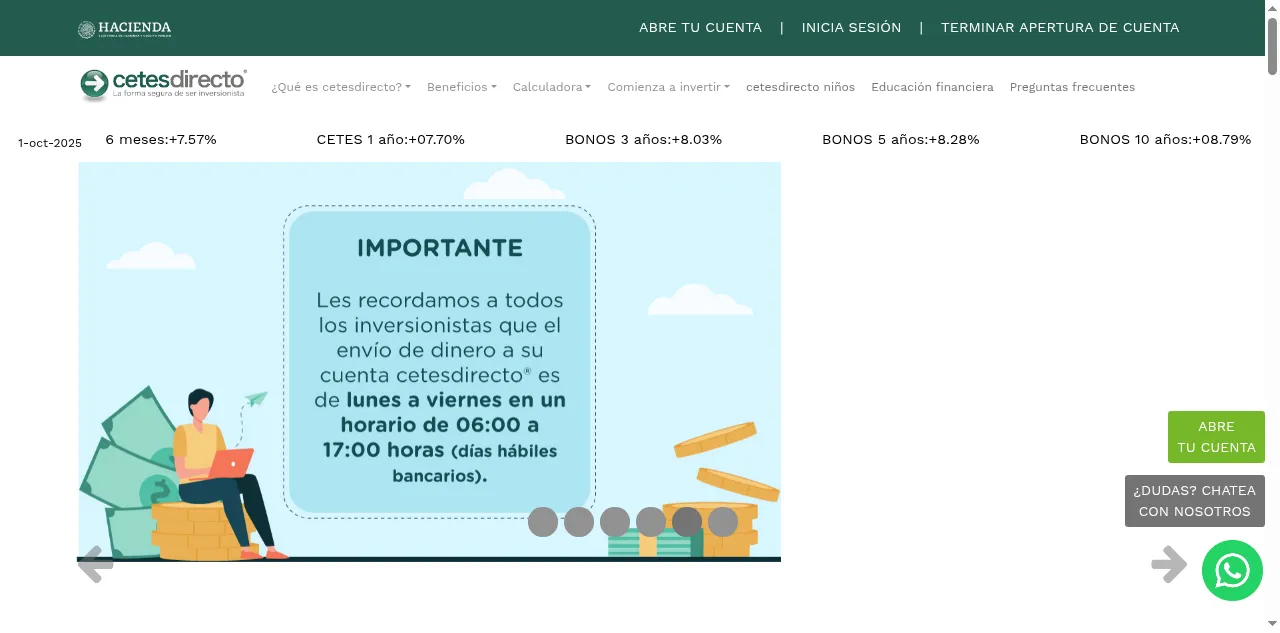 Preview of cetesdirecto.com