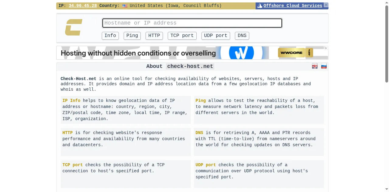 Preview of check-host.net