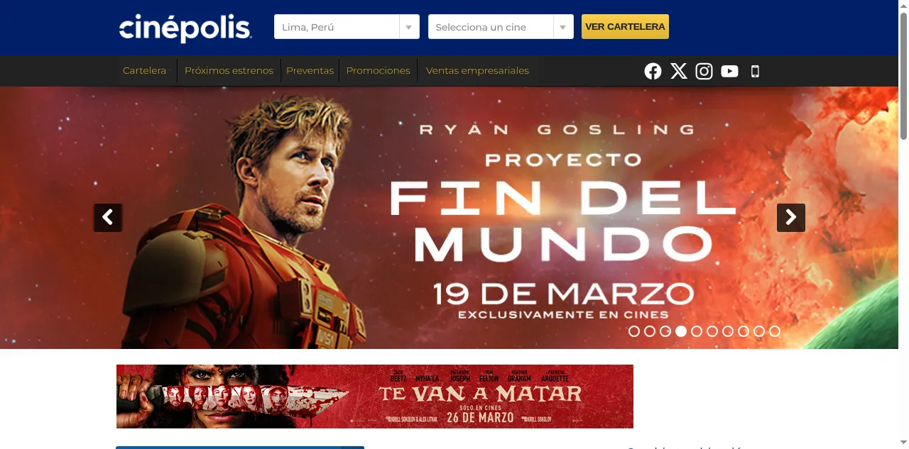 Preview of cinepolis.com.pe