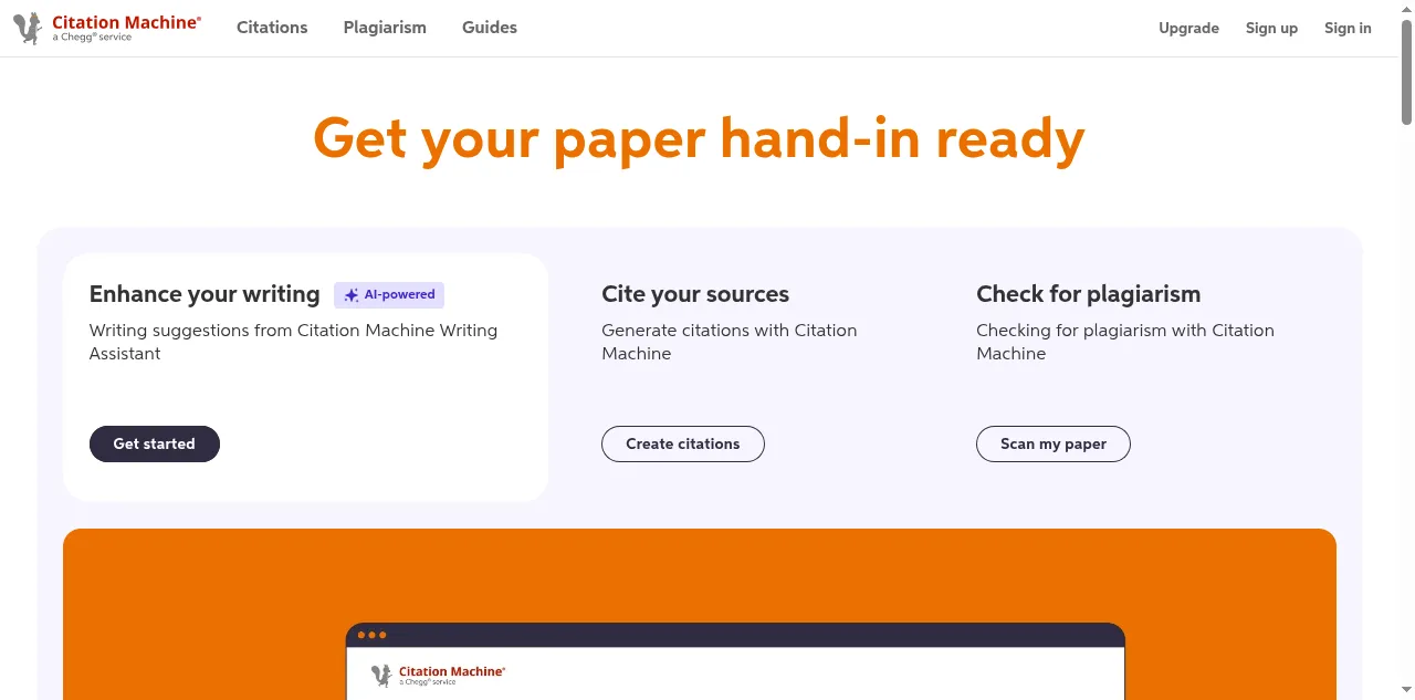 Preview of citationmachine.net