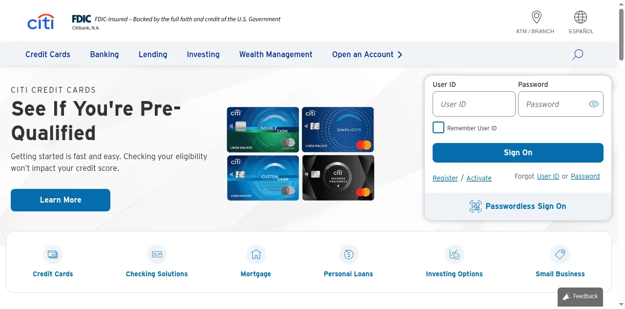 Preview of citibank.com