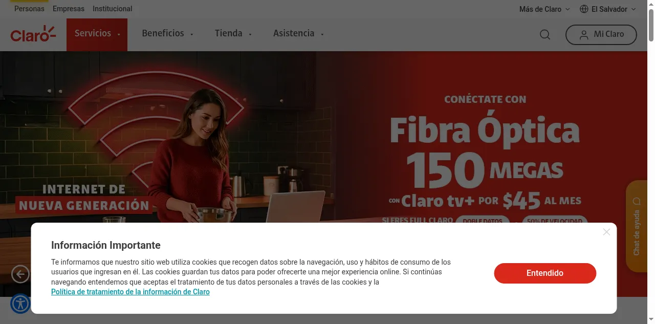 Preview of claro.com.sv