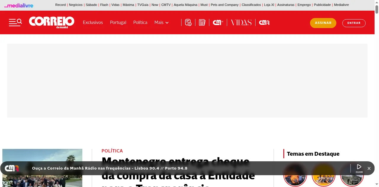 Preview of cmjornal.pt
