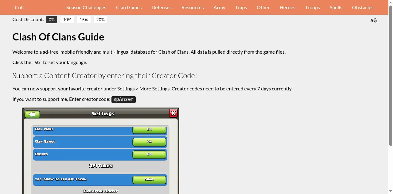 Preview of coc.guide