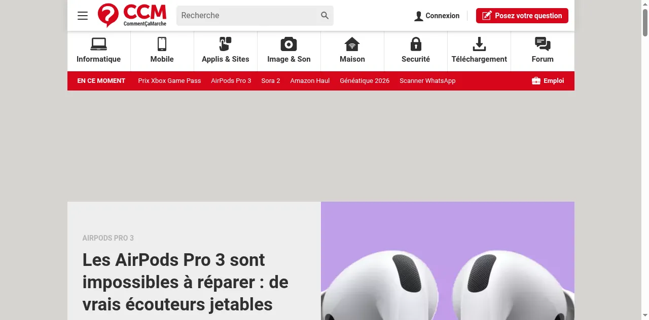 Preview of commentcamarche.net