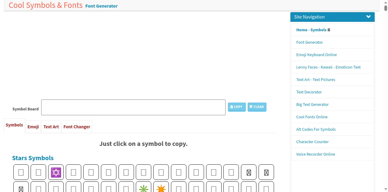 Preview of coolsymbol.com