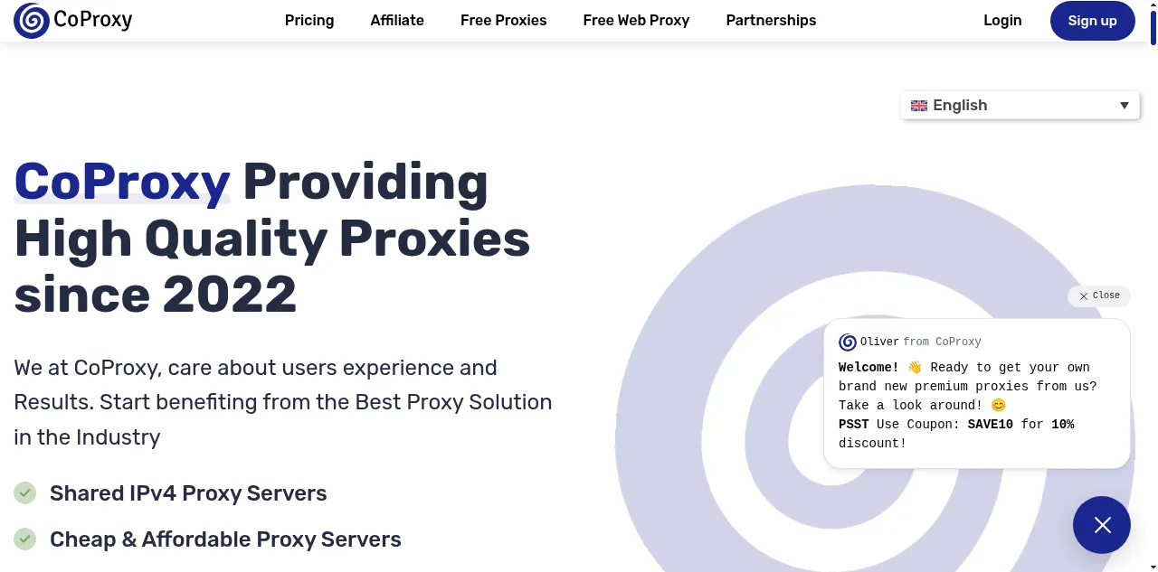 Preview of coproxy.io