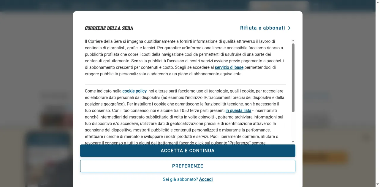 Preview of corriere.it
