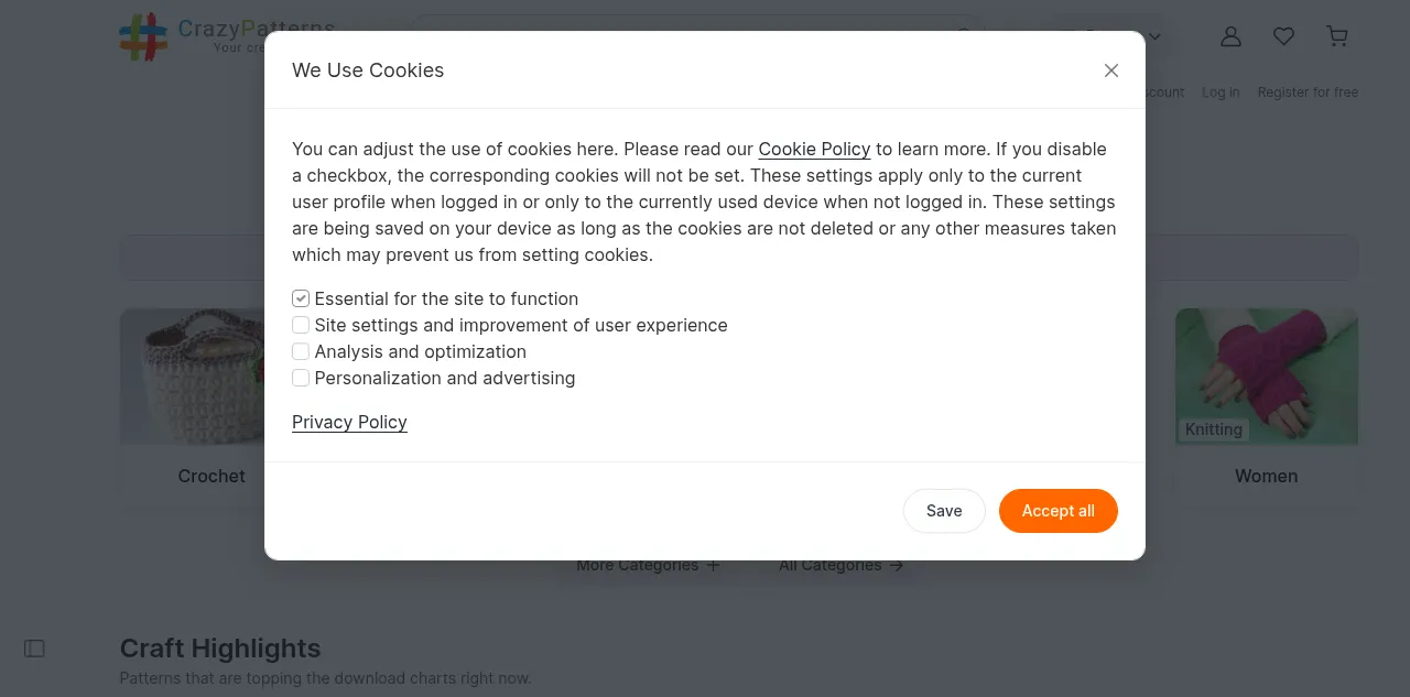 Preview of crazypatterns.net
